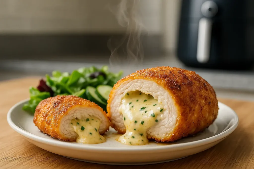 Frango recheado na air fryer