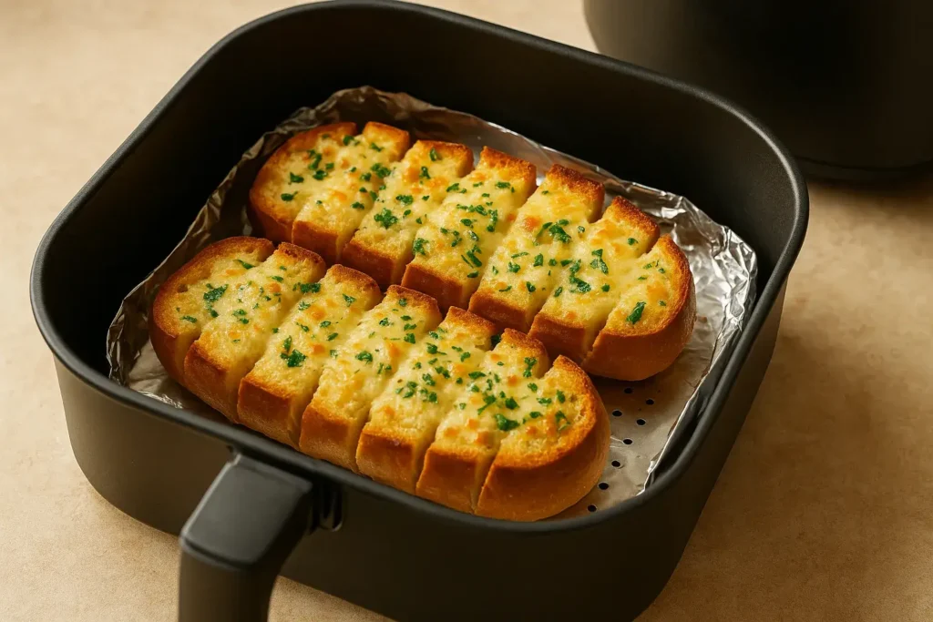 Pao de alho com queijo na air fryer