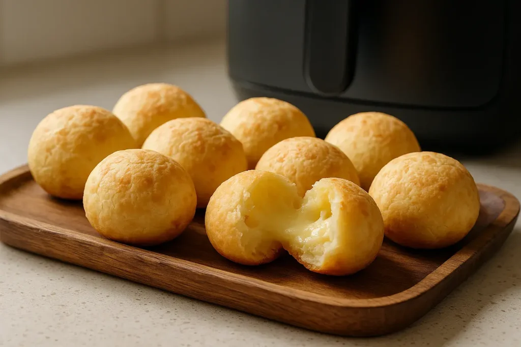 Pao de queijo na air fryer crocante por fora e macio por dentro