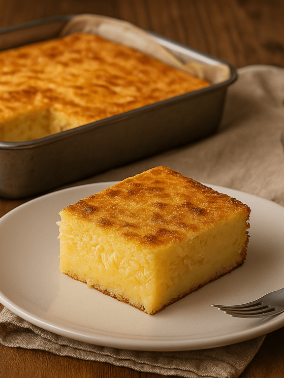 Bolo de Fubá Cremoso com Queijo