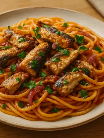 Macarrao com sardinha
