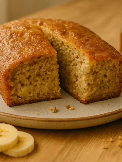 Bolo de bana, aveia e mel