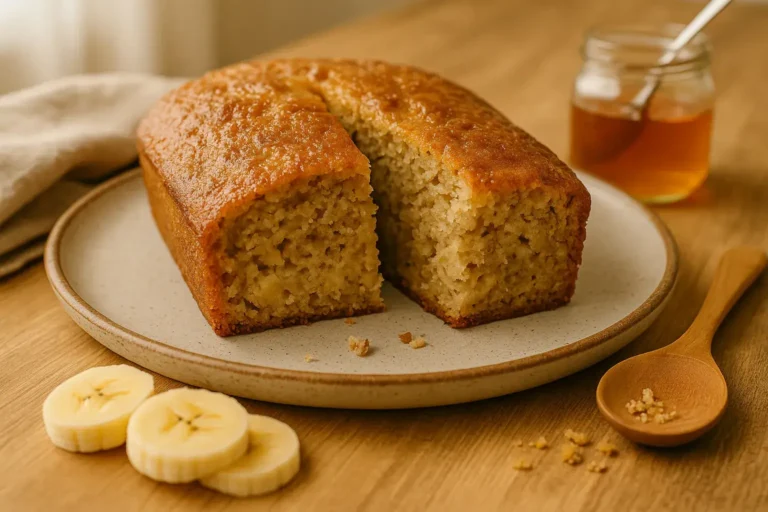 Bolo de bana, aveia e mel