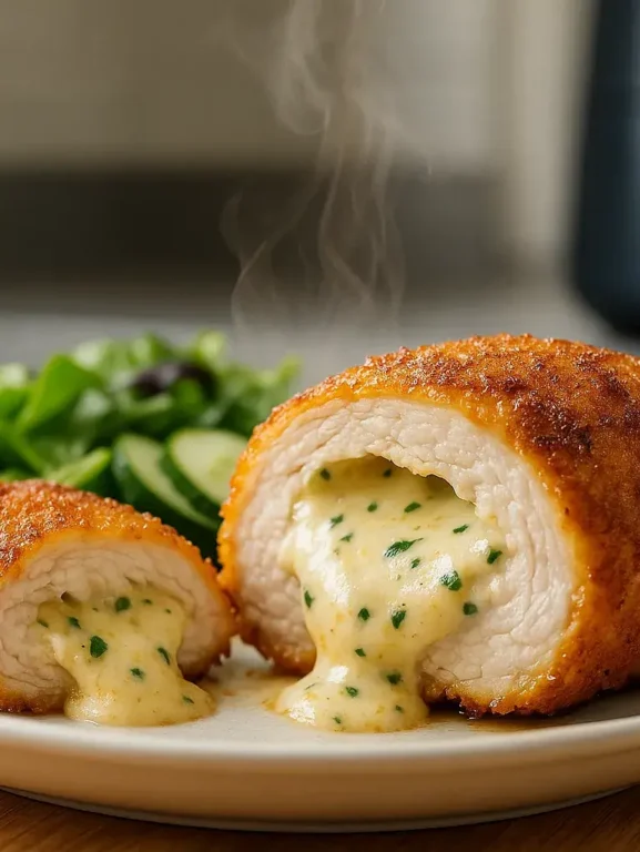 Frango recheado na air fryer