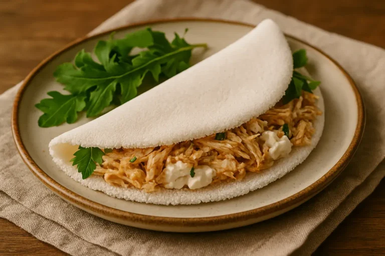 Tapioca fit de frango com cottage