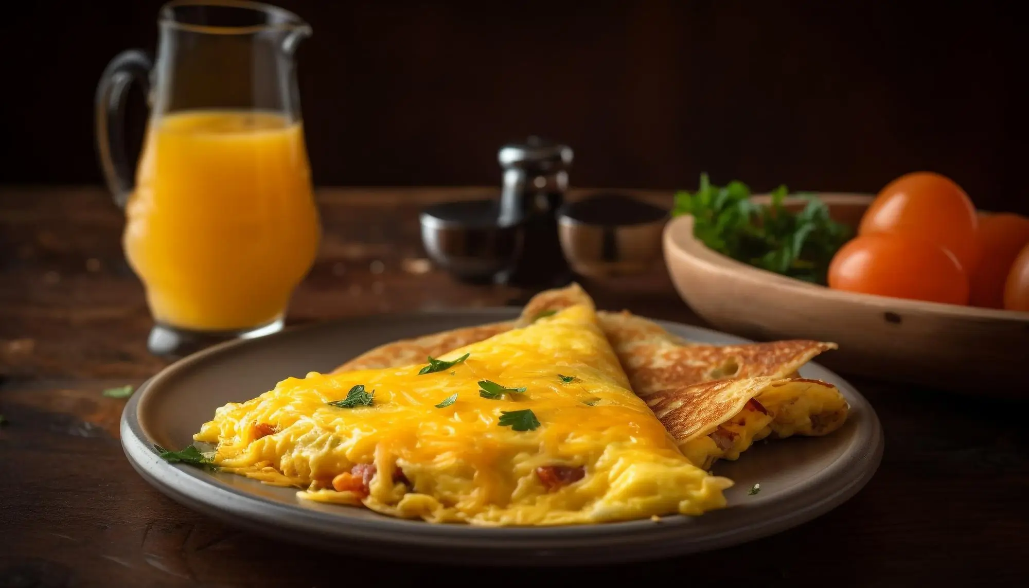 Omelete com espinafre