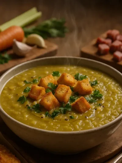 Sopa de ervilha cremosa