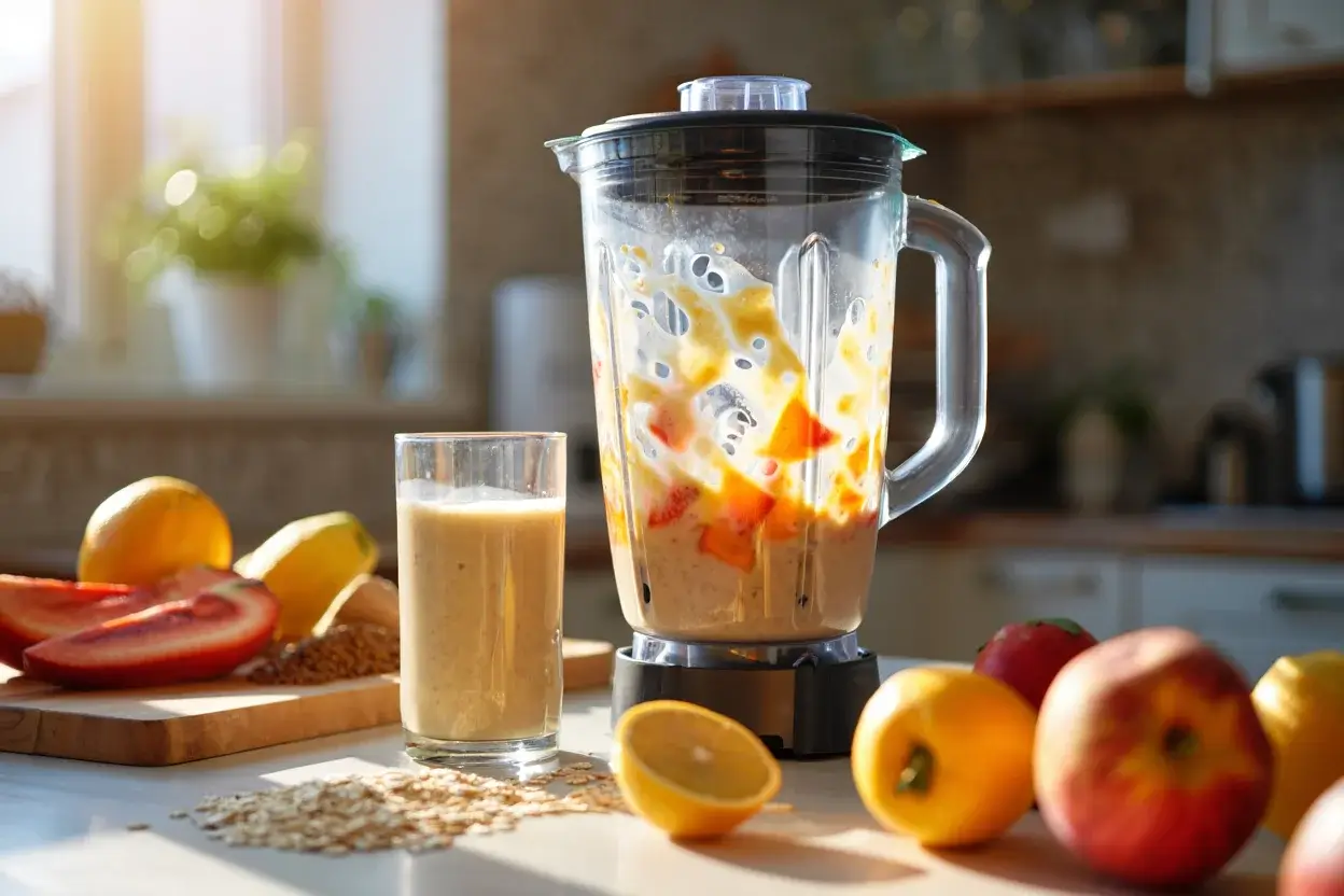 Vitamina de frutas com aveia