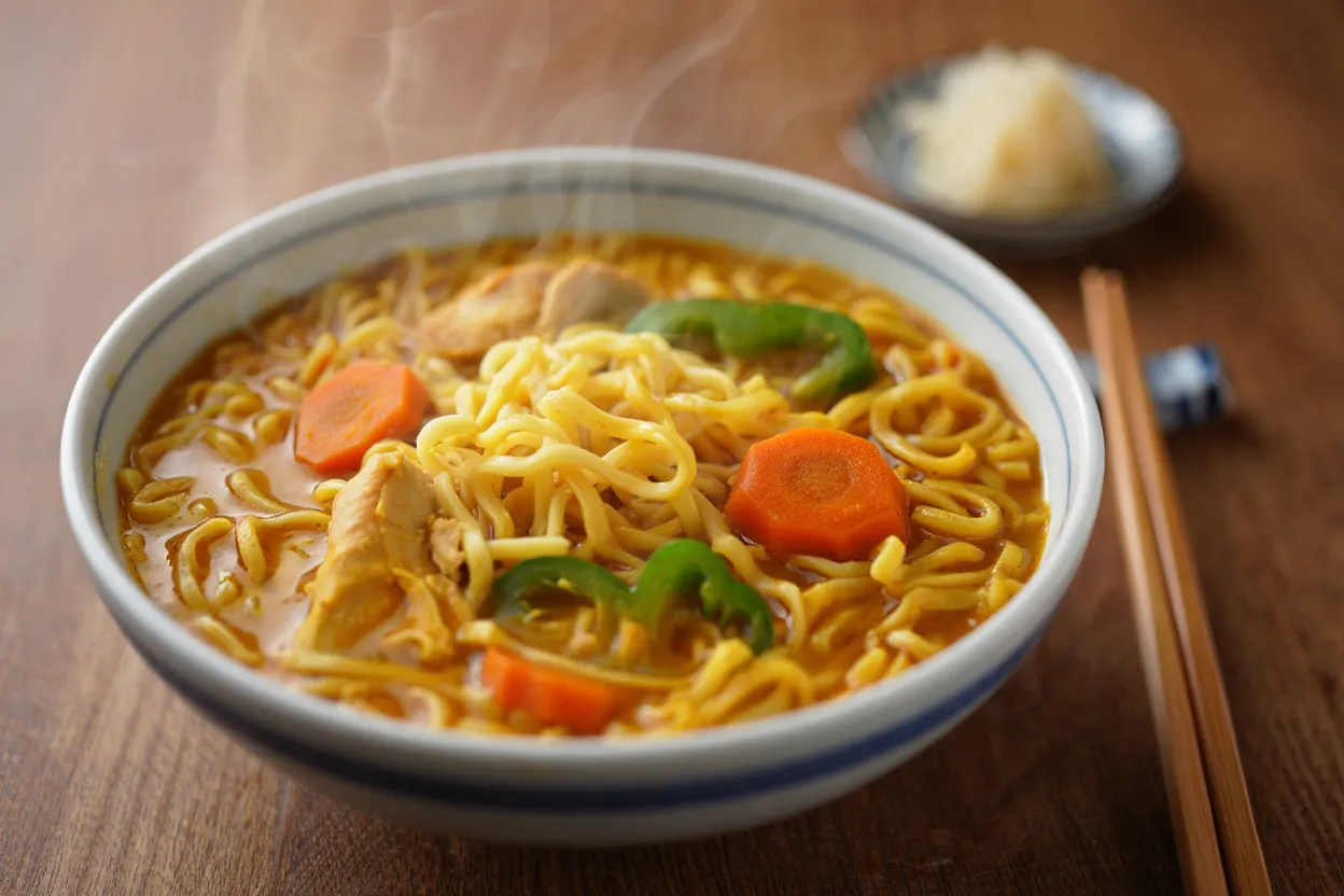 Sopa de macarrao com curry